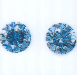 Cert photo - photos are a poor representation of the reality of these blue diamonds.