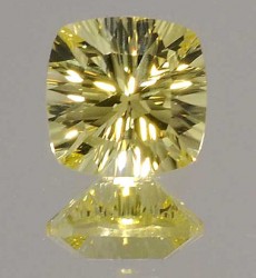 Avarra Lemon Yellow Lab Sapphire: Concave Cushion Cut