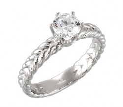 Bougainvillea Braided Solitaire Ring