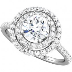 Enchantress Double Halo for Rounds, shown here with a 6.5mm center stone.