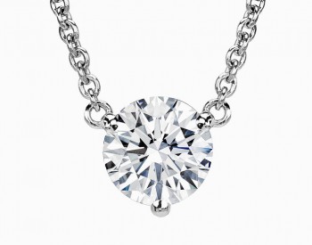 Studio photo  of our Asha 'Floating' Martini pendant (1.50ct Asha center)