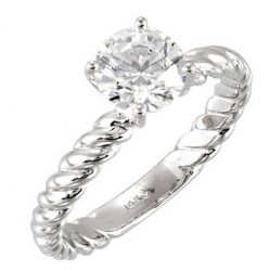 Akebia Cable Solitaire Ring