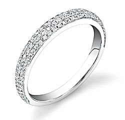 3mm, 3 row micropave diamond band