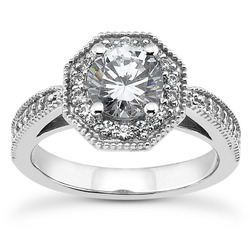 Katsura Geometric Halo Cathedral Ring, shown with 6.5mm center stone.