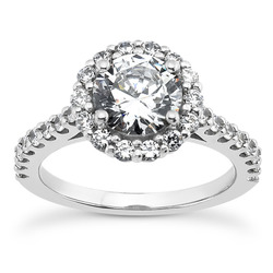 Silene Halo Cathedral Ring, shown here with a 7.5mm center stone.