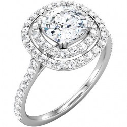 Enchantress Double Halo for Cushions shown here featuring a 6.5mm center stone size.