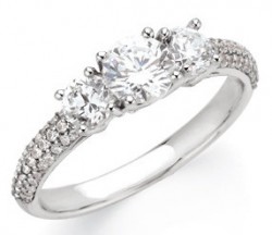 Jasmine 3 Stone 3 Row Cathedral Ring