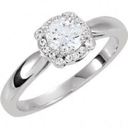 Primrose halo, shown here with a 5mm center (available by special order)