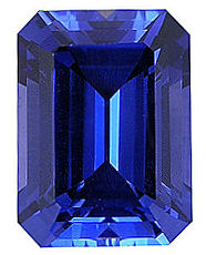 Kashmir Blue Lab Sapphire:  Emerald Cut