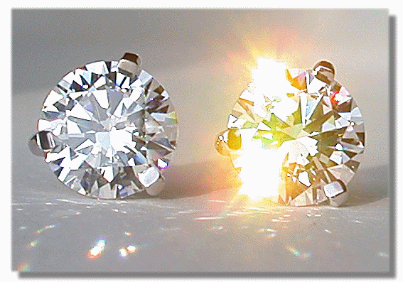 Asha Martini Stud Earrings - Platinum Stud Earrings, Fake Diamond Earrings, Diamond Simulant ...