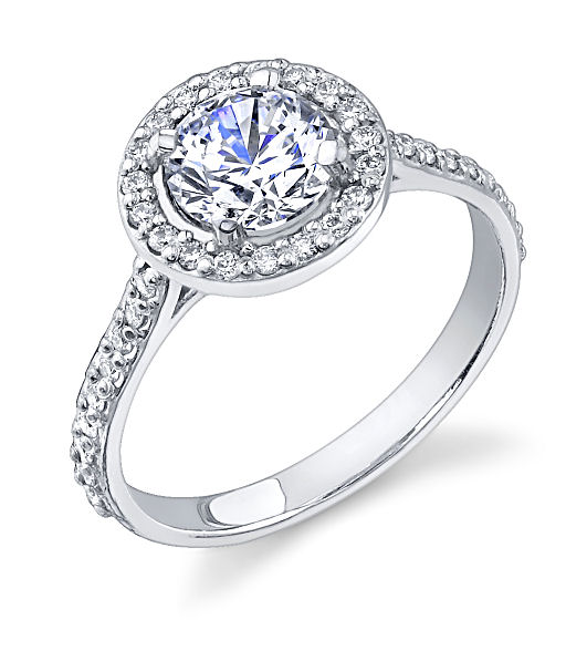 Diamond Halo Micropave Ring - for round centers