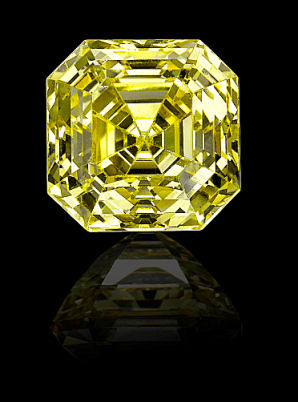 Canary Yellow Asscher Cut 9x9 MM Loose Stone