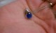 8mm Kashmir concave cut sapphire in dewdrop pendant