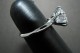 Tiffany Reproduction Ring in 14kt white gold, ring size 4.5 and set with a 9.45mm E/VVS1 Amora Gem