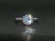 7.5mm Phoenix Moissanite OEC set in a Tiffany Cathedral solitaire. Ring is a size 6, in 14kt white gold and has the classic Tiffany-style prongs.