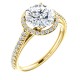 Cuileann Micropave Halo Engagement Ring in yellow gold with an 8mm center stone.