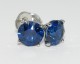 7.5mm Concave Round cut Kashmir lab-grown Avarra sapphires, set in platinum Martini style stud earrings.