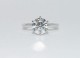 Timeless Regal in 14kt white gold, ring size 7 and set with an 8.2mm E/VVS1 Amora