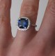Customer's ring shown with the 8mm Kashmir cultured sapphire.