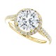Cuileann Micropave Halo Engagement Ring in yellow gold with an 8mm center stone.