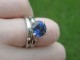 Customer photo : 8mm diamond cut Kashmir in customer's own ring.