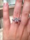 customer photo : ring size 8, 3ct (8mm) F/G Asha princess, ring is palladium