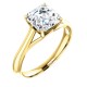 Feabhraíd Trellis Cathedral Solitaire Ring in yellow gold with a 7mm Asscher.
