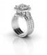 Side view of wedding set - showing wedding band.  This item is 1 band only, ring and other band not included :)