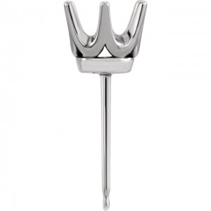 6-prong Crown Design Stud Earrings with the standard friction style post.  
Shown here unset.