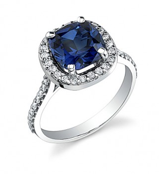 Our Timeless Halo Ring
(for cushion centers - shown with 8mm Kashmir cultured sapphire)