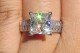 Customer photo: 8mm F/G Asha princess, ring is customer's own.