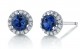 Halo micropave studs set with our Kashmir lab sapphires