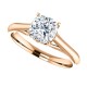 Feabhraíd Trellis Cathedral Solitaire Ring in rose gold with a 6mm cushion center.