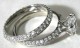 7mm F/G Asha H&A in Timeless Regal Micropave ring, size 4.75, with Timeless Regal Micropave Eternity Band, both in palladium.