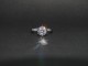 7.5mm Phoenix Moissanite OEC set in a Tiffany Cathedral solitaire. Ring is a size 6, in 14kt white gold and has the classic Tiffany-style prongs.