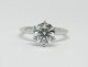 Timeless Regal in 14kt white gold, ring size 7 and set with an 8.2mm E/VVS1 Amora