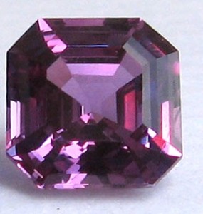 Customer photo of a 7mm Asscher cut Purple-Pink Avarra sapphire.